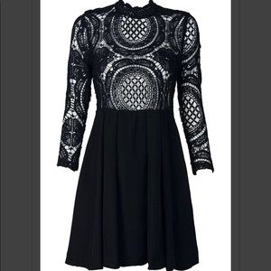 Crochet high neck skater dress